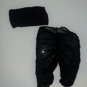 Two piece set FashionNova sheer shorts and bandeau top